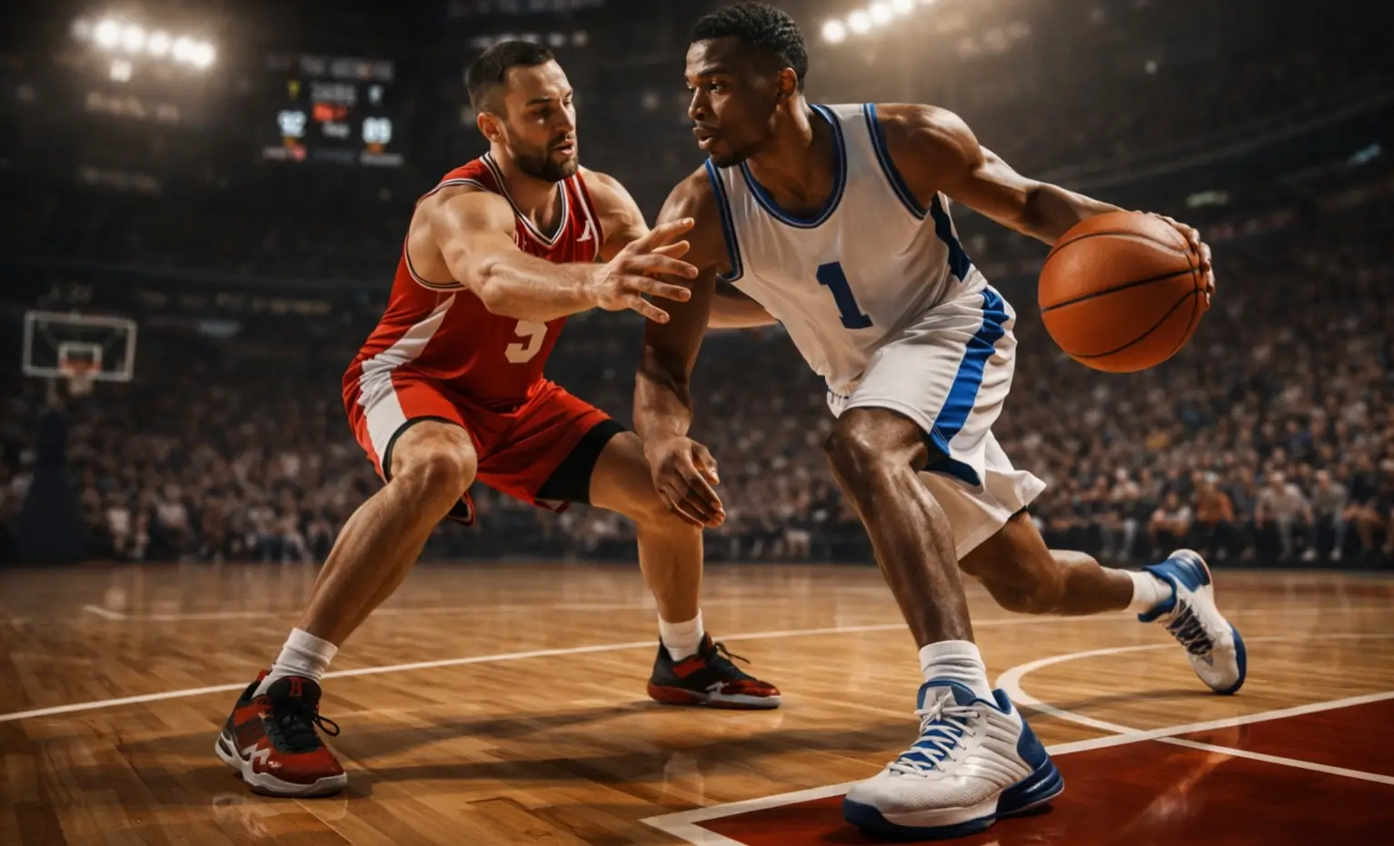 Basketball Handicap Wette — Spieler kämpft um den Spread