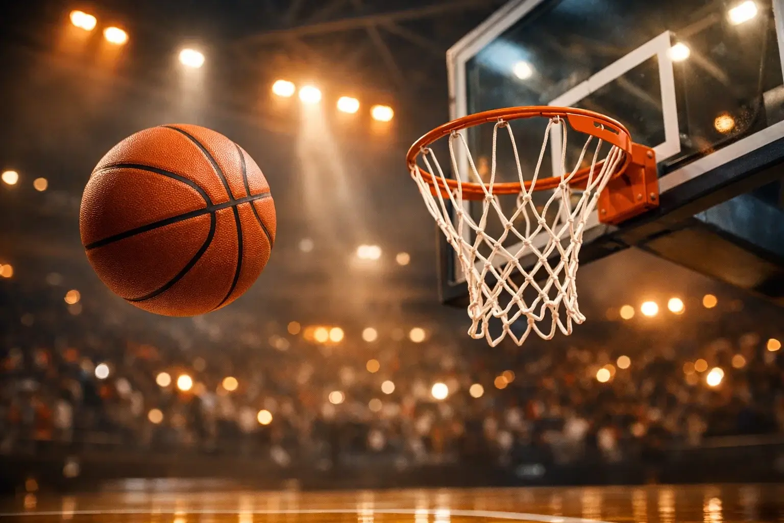 Basketball Sportwetten Guide — Spieler wirft den Ball in einer beleuchteten Arena