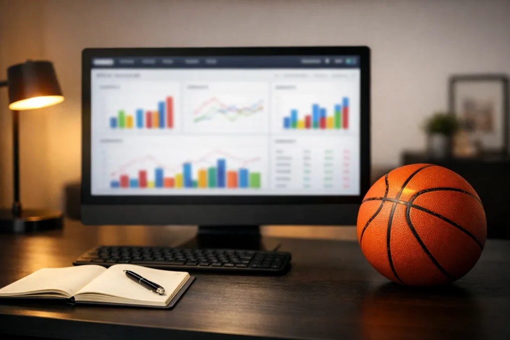 Value Bets im Basketball – Analysebildschirm mit Quotenvergleich und Basketball